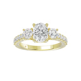 LADIES RING 2 1/2CT OVAL/ROUND DIAMOND 14K YELLOW GOLD (CENTER STONE OVAL DIAMOND 1 1/2CT )